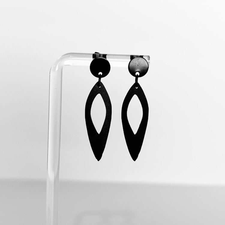 Fierce Tribal Earrings handcrafted in Black Verdasil® | Verdacious - Bold By Design | Sustainable Fashion Jewelry |  KADEN & KAI®