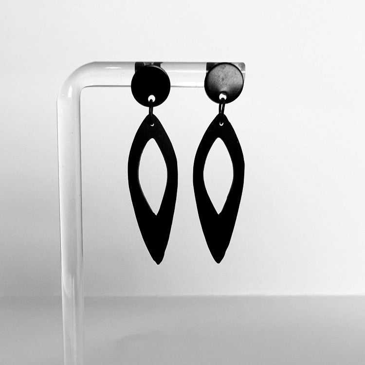 Fierce Tribal Earrings handcrafted in Black Verdasil® | Verdacious - Bold By Design | Sustainable Fashion Jewelry |  KADEN & KAI®