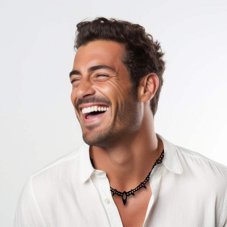 Fierce Tribal Necklace handcrafted in Black Verdasil™, Verdacious™ collection — Bold By Design. Performance jewelry by KADEN & KAI®.