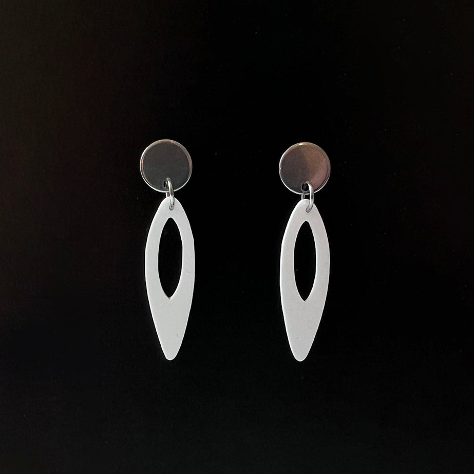 Fierce Tribal Earrings handcrafted in White Verdasil® | Verdari Performance Jewelry |  KADEN & KAI®