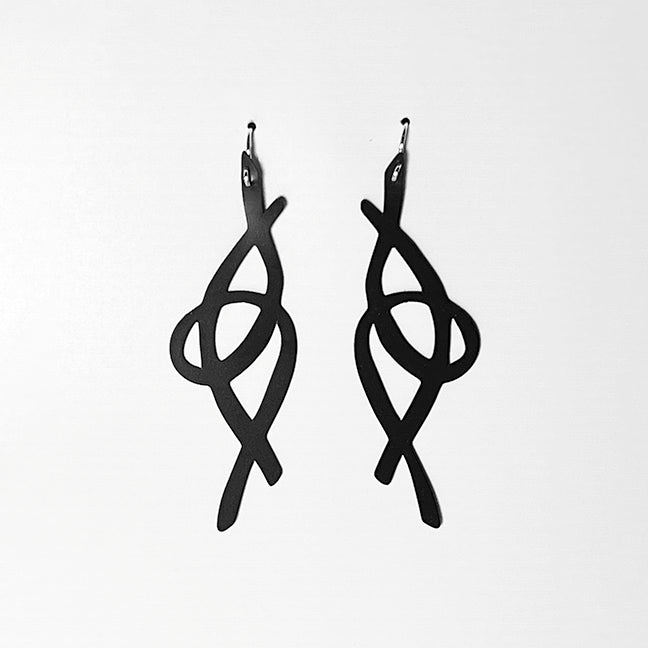 Fire+Whimsy Earrings handcrafted in Black Verdasil® | Verdalure - Designs That Elevate | Sustainable Fashion Jewelry |  KADEN & KAI®