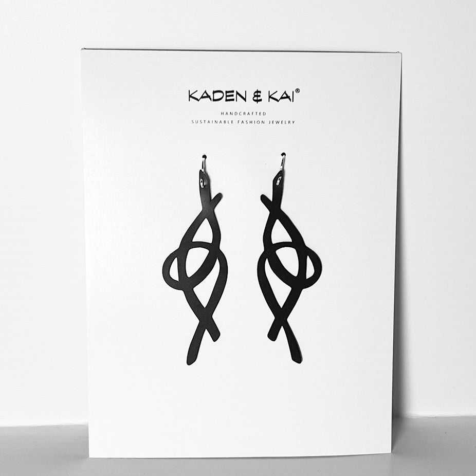 Fire+Whimsy Earrings handcrafted in Black Verdasil® | Verdalure - Designs That Elevate | Sustainable Fashion Jewelry |  KADEN & KAI®