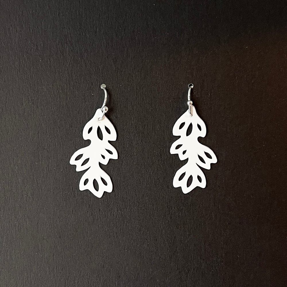 Isla Floral Earrings handcrafted in White Verdasil™, Verdari™ collection — Designed For Motion. Performance jewelry by KADEN & KAI®.