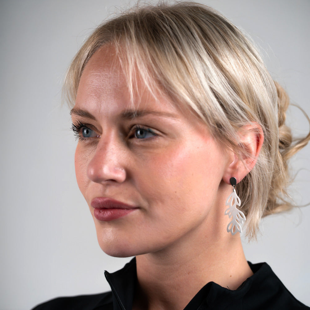 Isla 2" Teardrop Earrings handcrafted in White Verdasil® | Verdari Performance Jewelry |  KADEN & KAI®