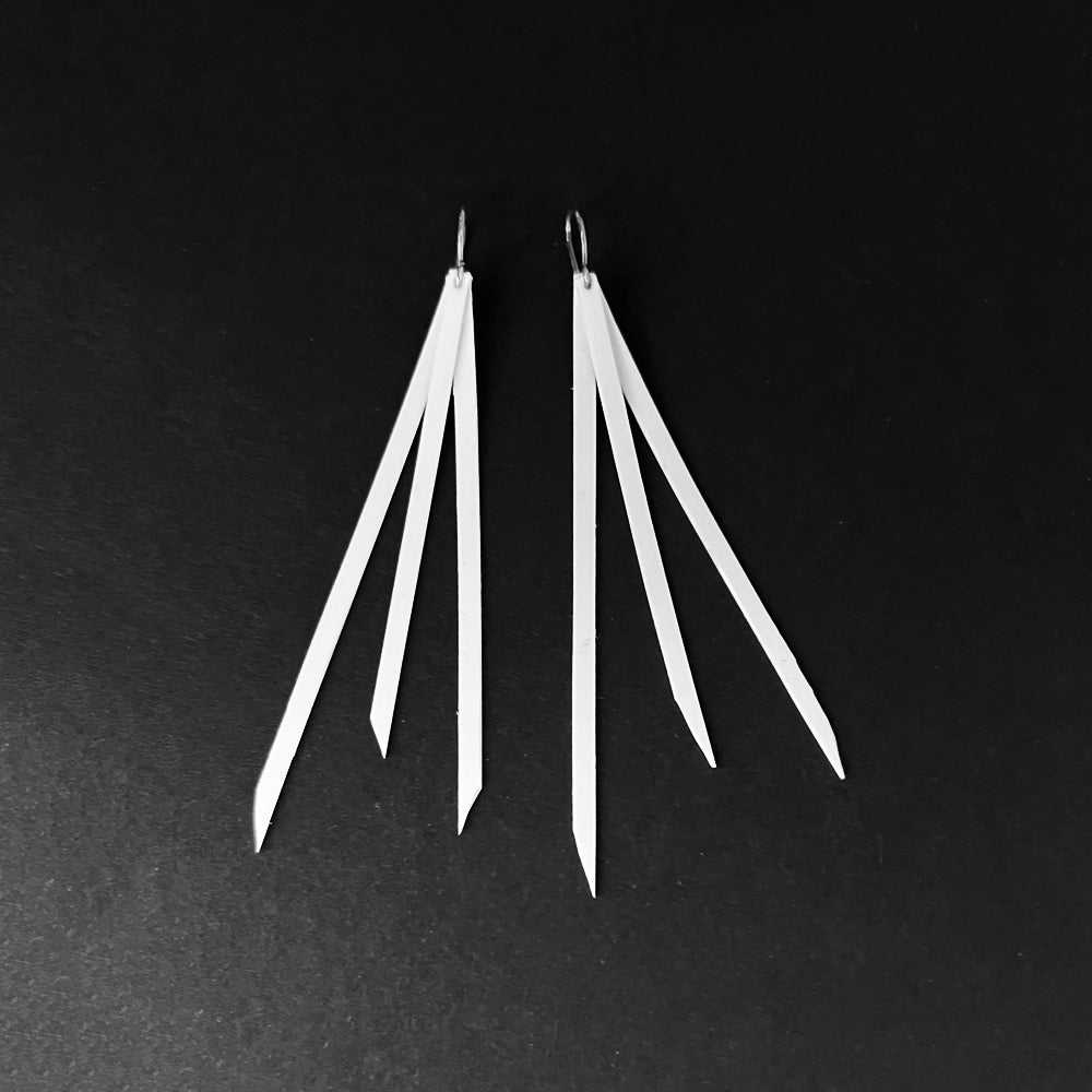 Kuiper Comet Earrings handcrafted in White Verdasil® | Verdari Performance Jewelry |  KADEN & KAI®