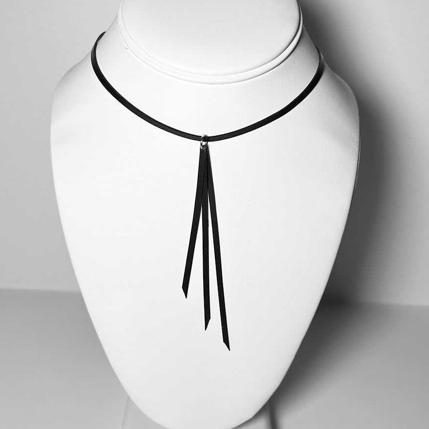 Kuiper Comet Necklace handcrafted in Black Verdasil® | Verdalure - Designs That Elevate | Sustainable Fashion Jewelry |  KADEN & KAI®