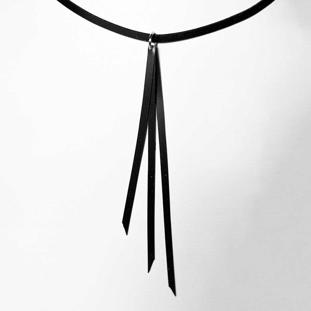 Kuiper Comet Necklace handcrafted in Black Verdasil® | Verdalure - Designs That Elevate | Sustainable Fashion Jewelry |  KADEN & KAI®