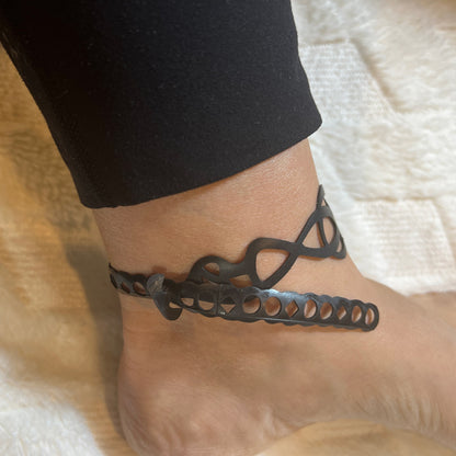 Medium bracelet extender on ankle