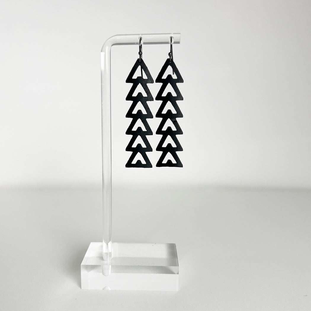 Momentum Earrings handcrafted in Black Verdasil® | Verdari - Designed for Motion | Sustainable Fashion Jewelry |  KADEN & KAI®