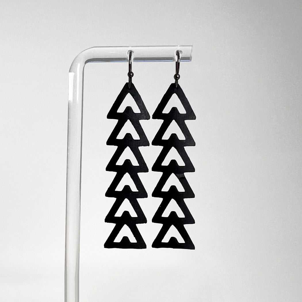 Momentum Earrings handcrafted in Black Verdasil® | Verdari - Designed for Motion | Sustainable Fashion Jewelry |  KADEN & KAI®