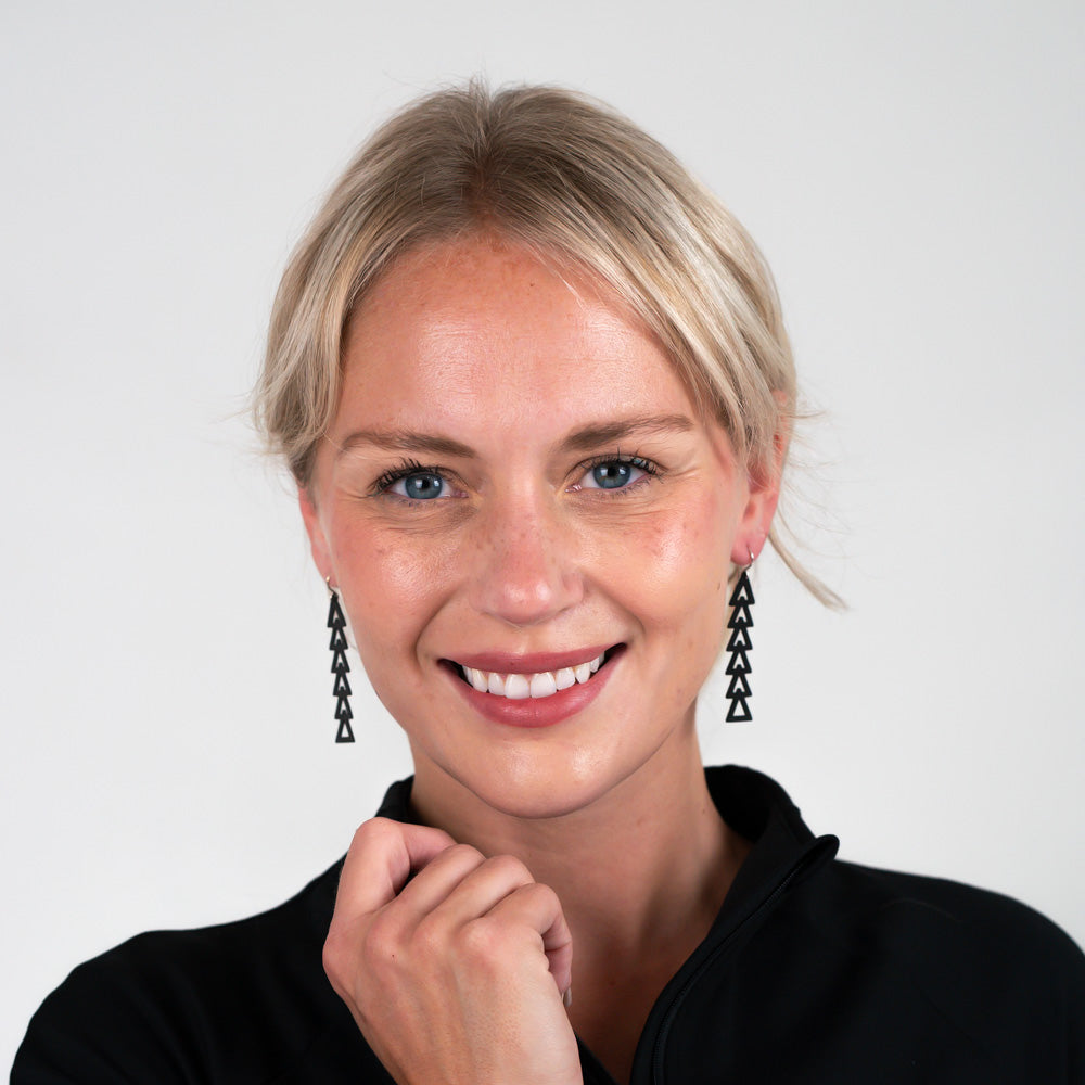 Momentum Earrings handcrafted in Black Verdasil® | Verdari Performance Jewelry |  KADEN & KAI®