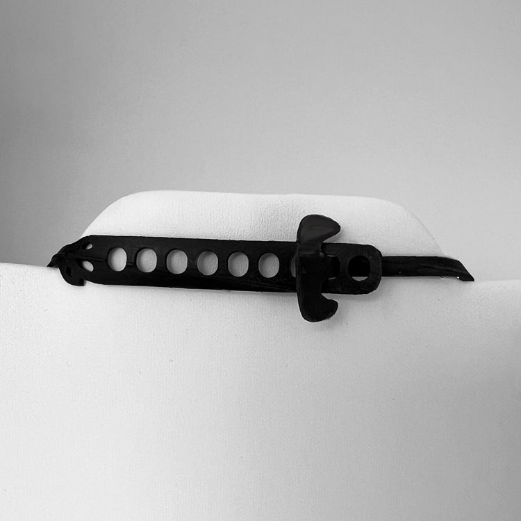 Close-up view of interlocking necklace clasp