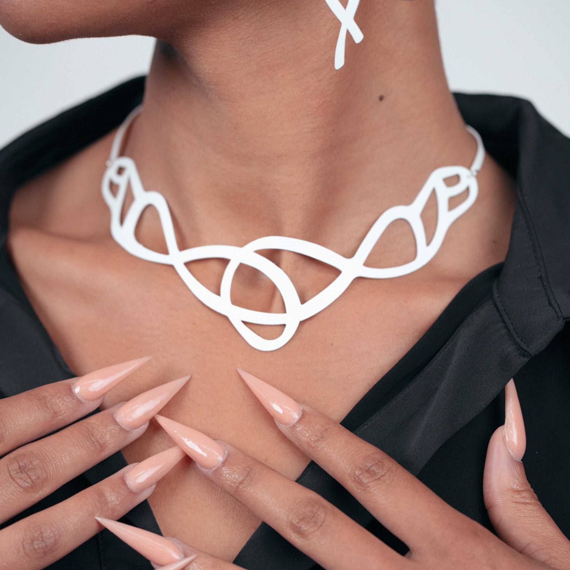 Pure Whimsy Necklace handcrafted in White Verdasil™, Verdalux™ collection — Designs That Elevate. Performance jewelry by KADEN & KAI®.