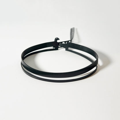 Ribbon+Stripe Choker handcrafted in Black Verdasil® | Verdari - Designed for Motion | Performance Jewelry |  KADEN & KAI®