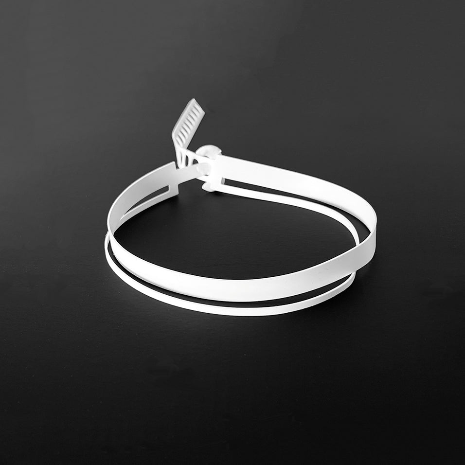 Ribbon+Stripe Choker handcrafted in White Verdasil® | Verdari - Designed for Motion | Performance Jewelry |  KADEN & KAI®