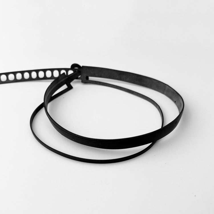 Ribbon+Stripe Choker handcrafted in Black Verdasil® | Verdari - Designed for Motion | Performance Jewelry |  KADEN & KAI®