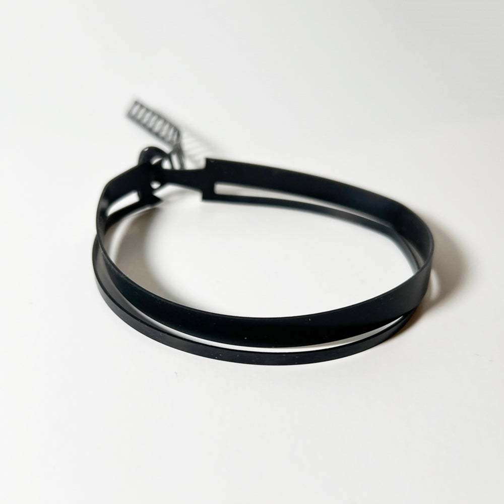 Ribbon+Stripe Choker handcrafted in Black Verdasil® | Verdari - Designed for Motion | Performance Jewelry |  KADEN & KAI®
