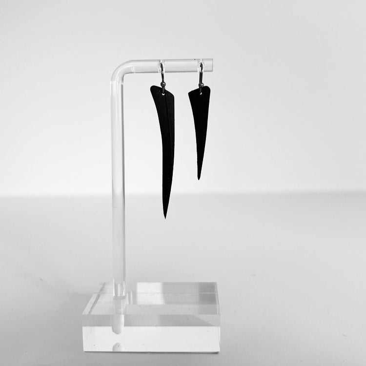 Saber Tooth Earrings handcrafted in Black Verdasil® | Verdalure - Designs That Elevate | Sustainable Fashion Jewelry |  KADEN & KAI®