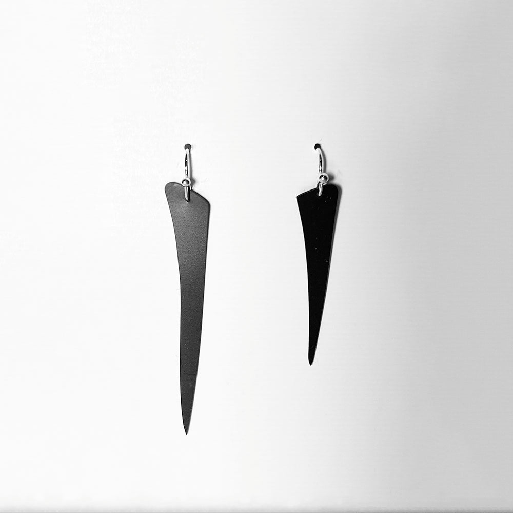 Saber Tooth Earrings handcrafted in Black Verdasil® | Verdalure - Designs That Elevate | Sustainable Fashion Jewelry |  KADEN & KAI®
