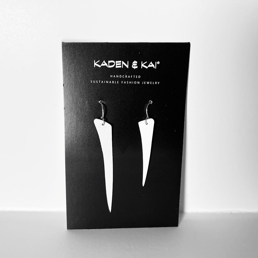 Saber Tooth Earrings handcrafted in White Verdasil® | Verdalure - Designs That Elevate | Sustainable Fashion Jewelry |  KADEN & KAI®