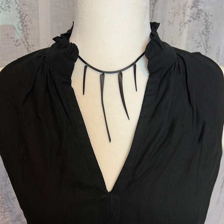 Saber Tooth Necklace handcrafted in Black Verdasil™, Verdalux™ collection — Designs That Elevate. Performance jewelry by KADEN & KAI®.