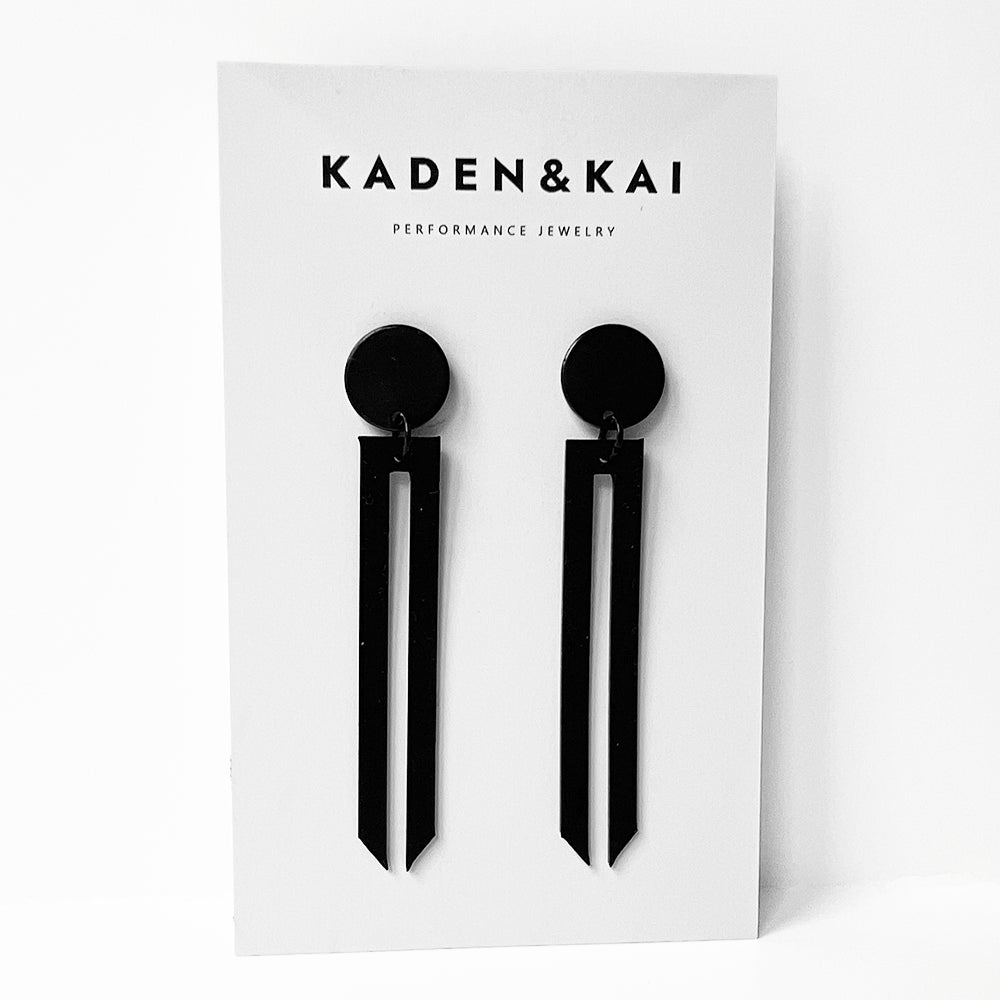 Shockwave Earrings handcrafted in Black Verdasil® | Verdari Performance Jewelry |  KADEN & KAI®