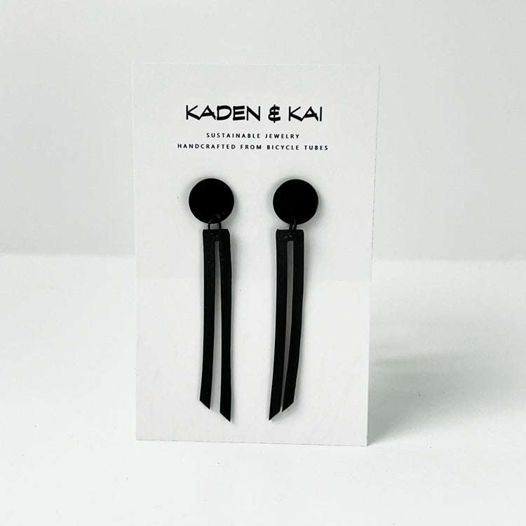 Shockwave Earrings handcrafted in Black Verdasil™, Verdalux™ collection — Designs That Elevate. Performance jewelry by KADEN & KAI®.