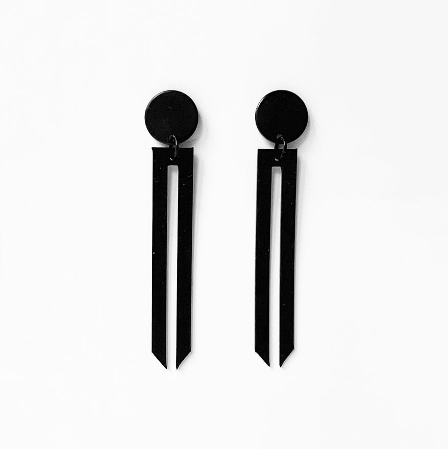 Shockwave Earrings handcrafted in Black Verdasil® | Verdari Performance Jewelry |  KADEN & KAI®