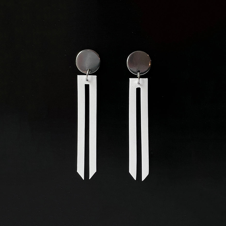 Shockwave Earrings handcrafted in White Verdasil® | Verdari Performance Jewelry |  KADEN & KAI®