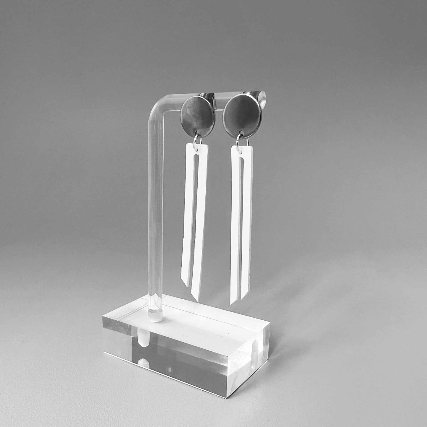 Shockwave Earrings handcrafted in White Verdasil™, Verdalux™ collection — Designs That Elevate. Performance jewelry by KADEN & KAI®.