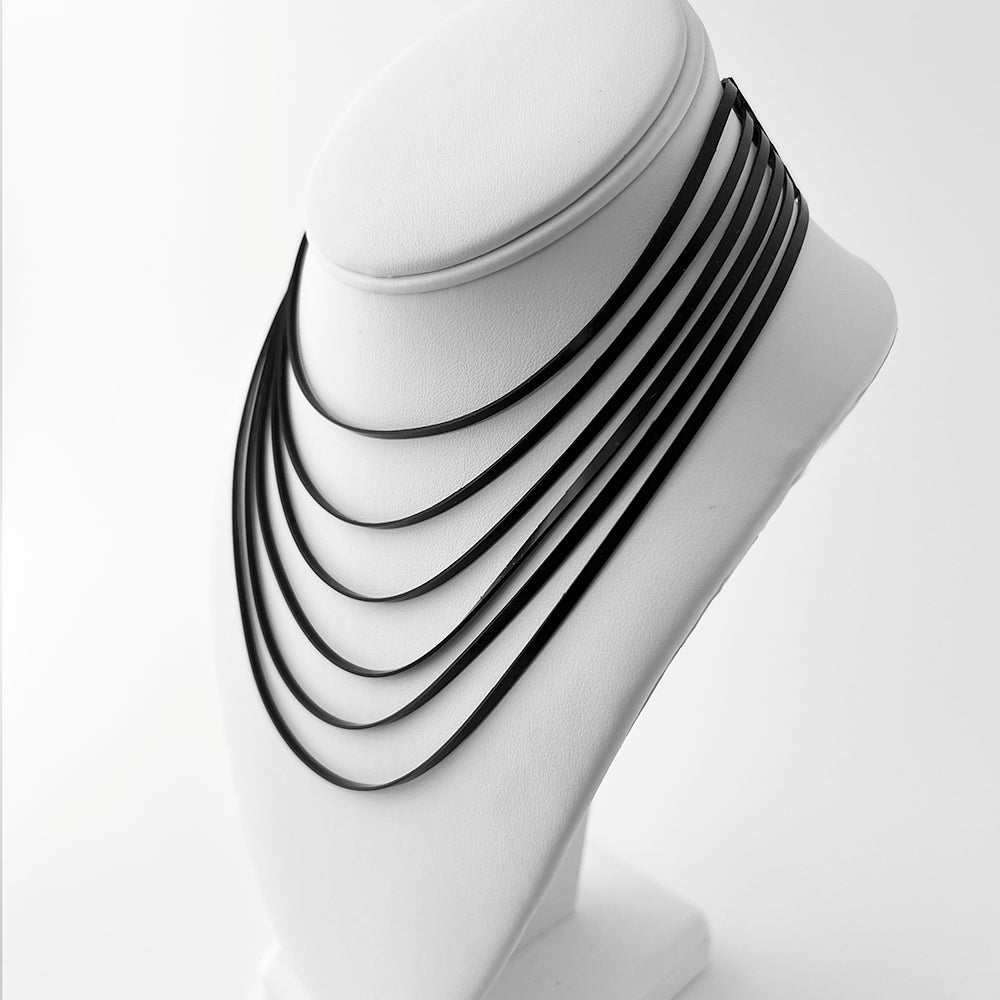 Shockwave Necklace handcrafted in Black Verdasil® | Verdalure - Designs That Elevate | Sustainable Fashion Jewelry |  KADEN & KAI®