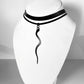Snake Charm Ribbon Choker handcrafted in Black Verdasil® | Verdalure - Designs That Elevate | Sustainable Fashion Jewelry |  KADEN & KAI®