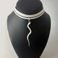 Snake Charm Ribbon Choker handcrafted in White Verdasil™, Verdalux™ collection — Designs That Elevate. Performance jewelry by KADEN & KAI®.