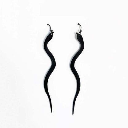 Snake Charm Earrings handcrafted in Black Verdasil™, Verdalux™ collection — Designs That Elevate. Performance jewelry by KADEN & KAI®.