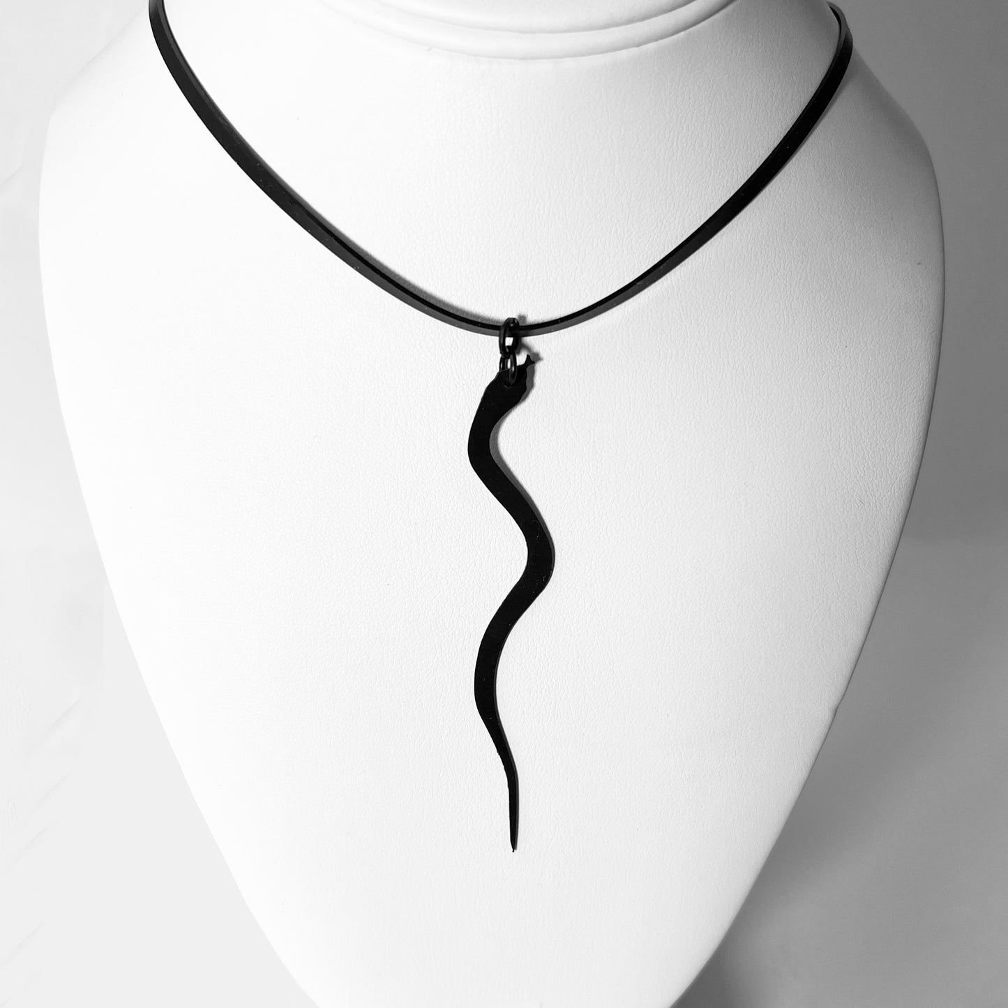 Snake Charm Necklace handcrafted in Black Verdasil® | Verdari Performance Jewelry |  KADEN & KAI®