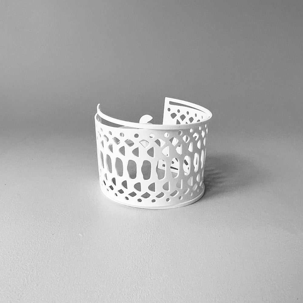 Snakeskin Bracelet handcrafted in White Verdasil™, Verdacious™ collection — Bold By Design. Performance jewelry by KADEN & KAI®.