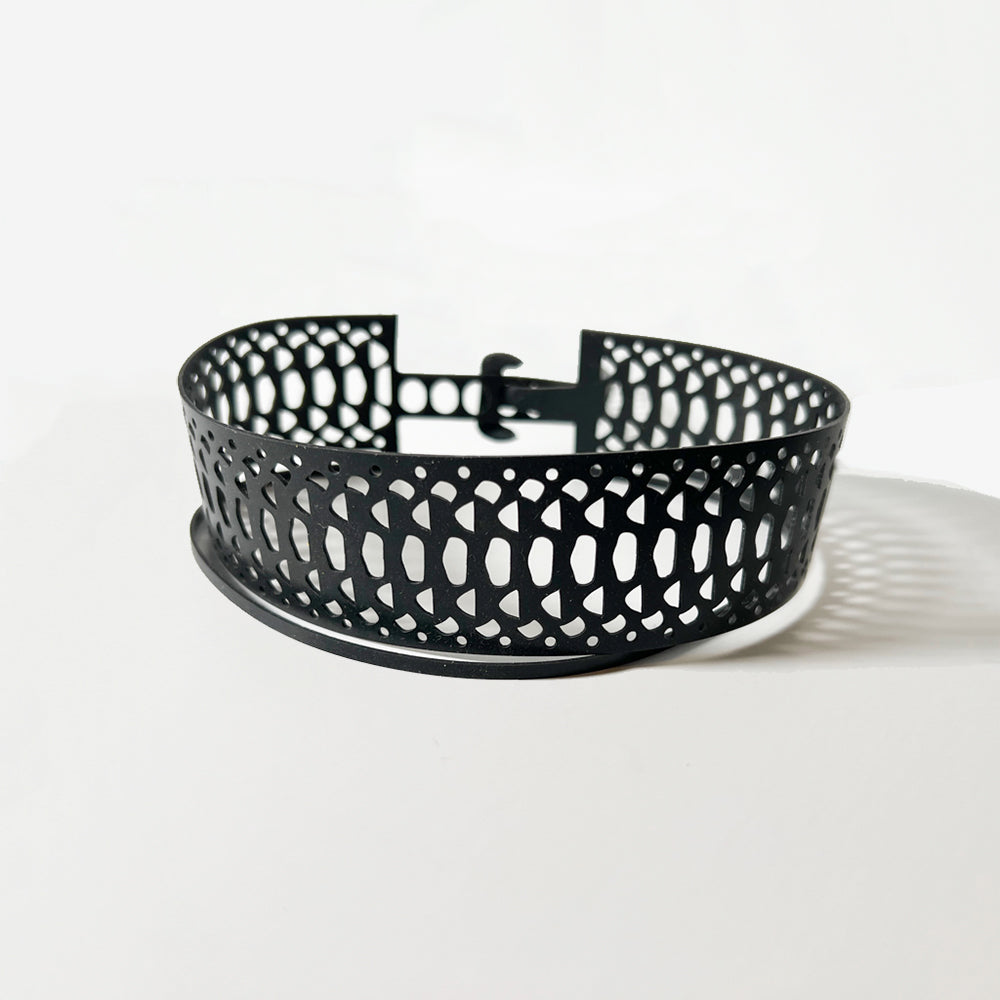 Snakeskin Choker handcrafted in Black Verdasil® | Verdacious - Bold By Design | Sustainable Fashion Jewelry |  KADEN & KAI®