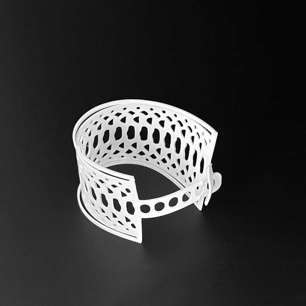 Snakeskin Bracelet handcrafted in White Verdasil® | Verdacious - Bold By Design | Sustainable Fashion Jewelry |  KADEN & KAI®