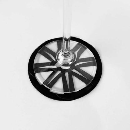 Coasters handcrafted from upcycled bicycle tubes.