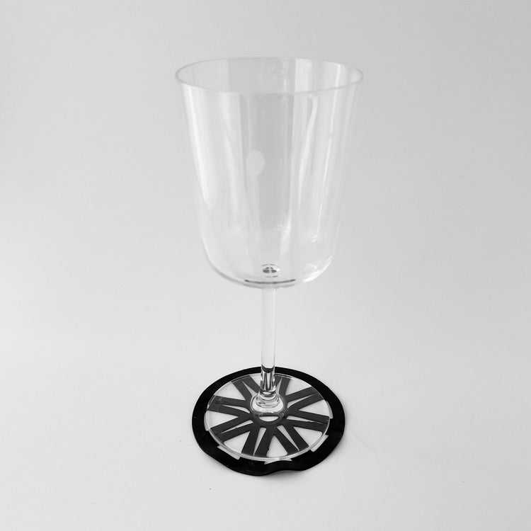 Coasters handcrafted from upcycled bicycle tubes.