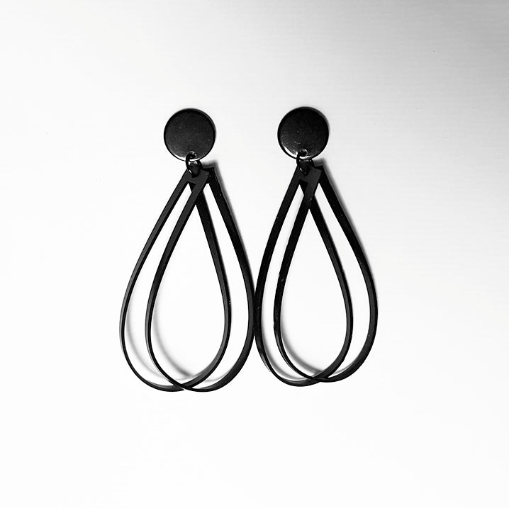 Super Sonic Earrings handcrafted in Black Verdasil® | Verdalure - Designs That Elevate | Sustainable Fashion Jewelry |  KADEN & KAI®