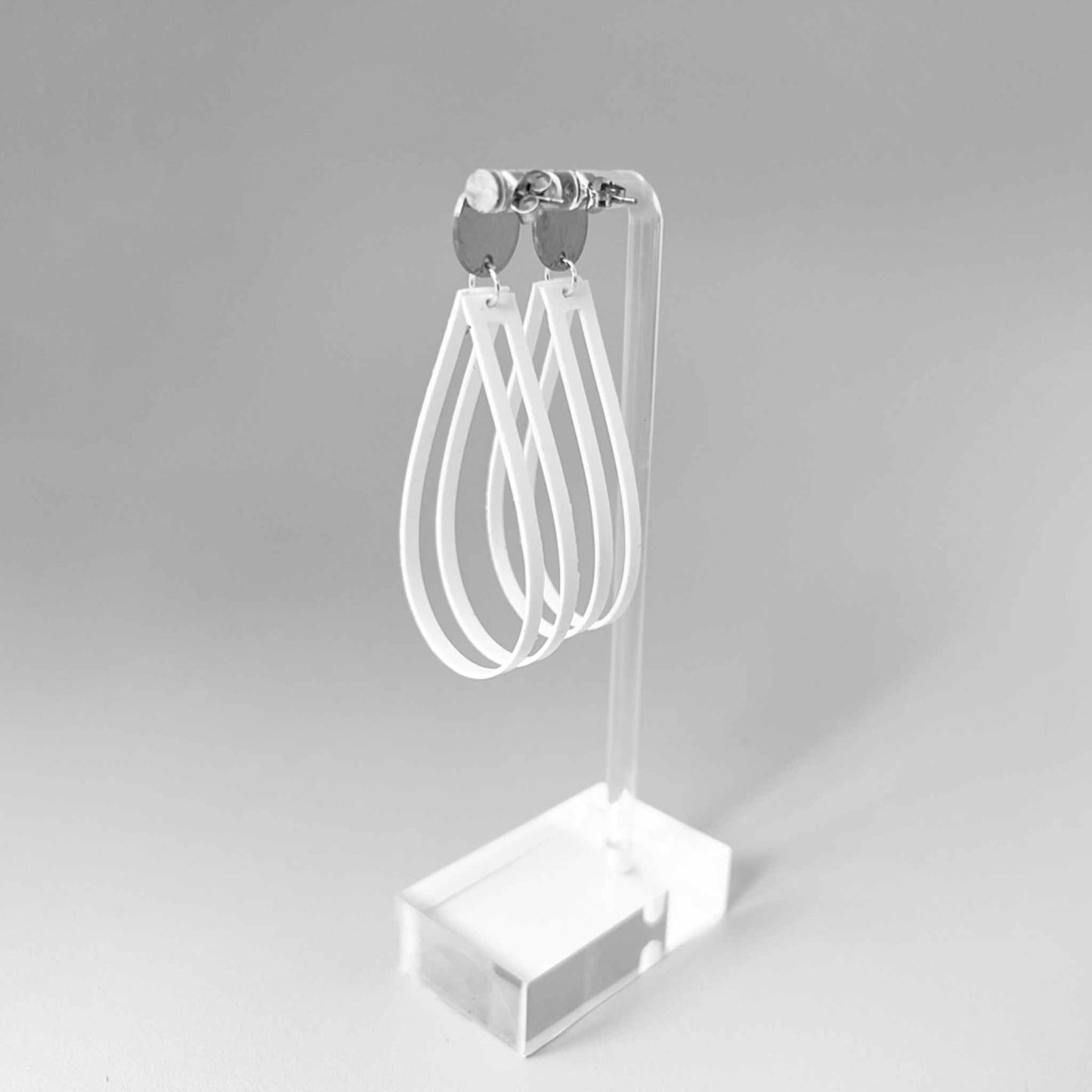 Super Sonic Earrings handcrafted in White Verdasil™, Verdalux™ collection — Designs That Elevate. Performance jewelry by KADEN & KAI®.