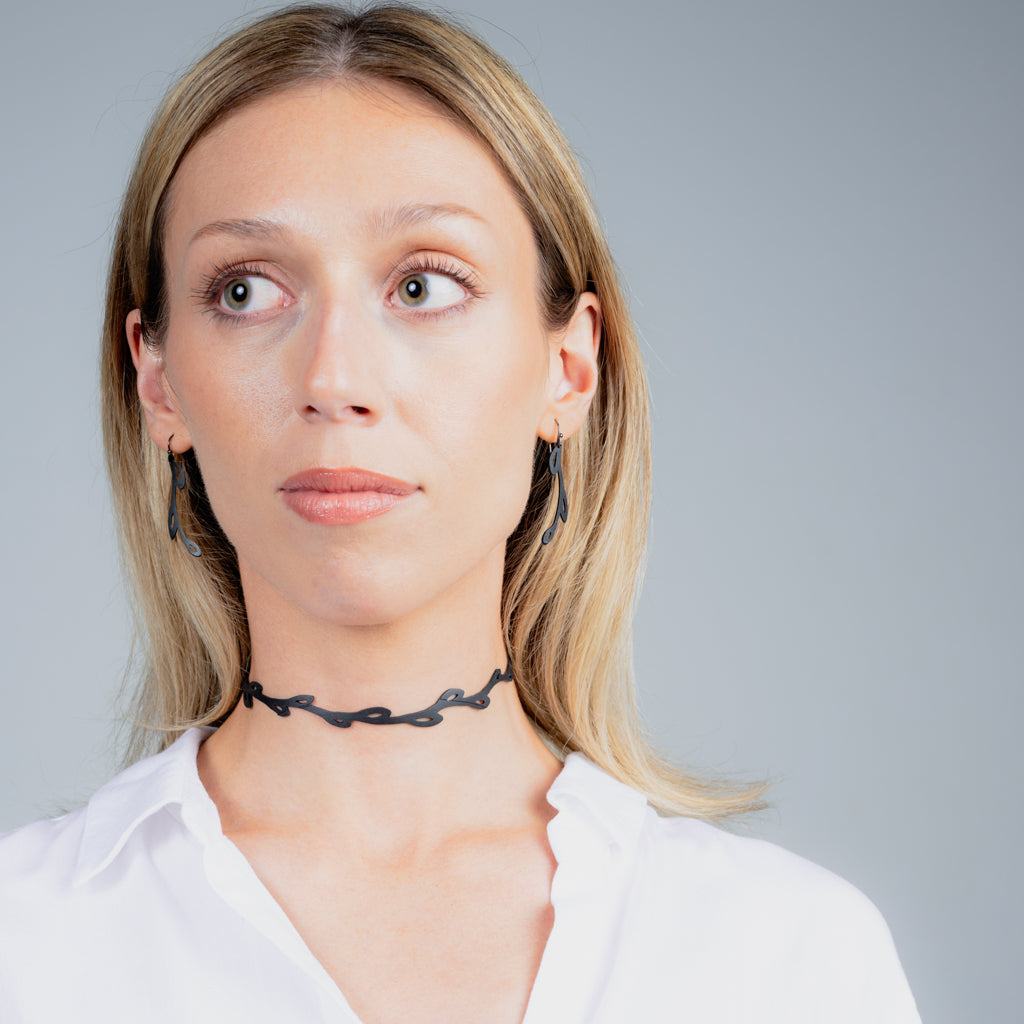 Sweet Ivy Choker Necklace handcrafted in Black Verdasil® | Verdari - Designed for Motion | Performance Jewelry |  KADEN & KAI®