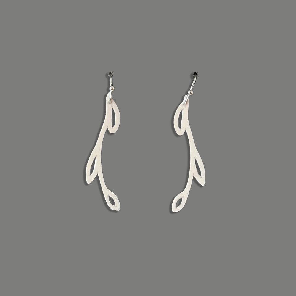 Sweet Ivy Earrings handcrafted in White Verdasil™, Verdari™ collection — Designed For Motion. Performance jewelry by KADEN & KAI®.
