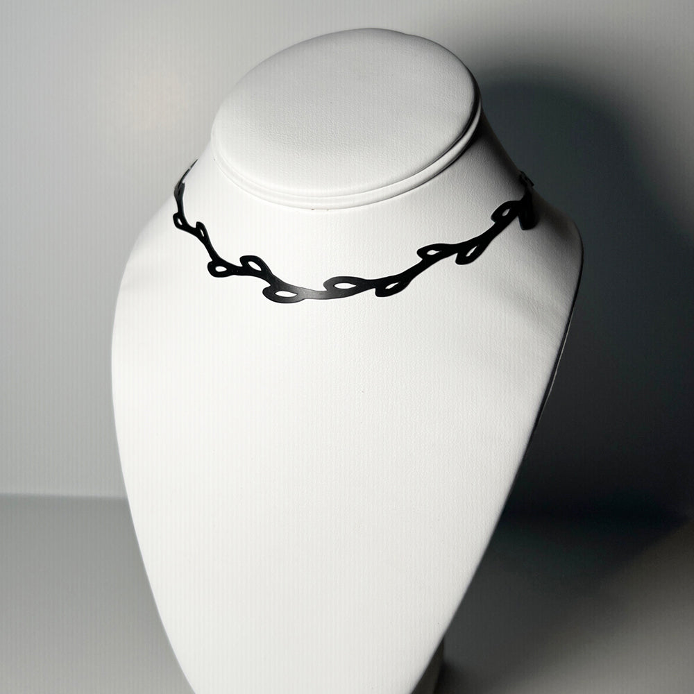 Sweet Ivy Scoop Necklace handcrafted in Black Verdasil® | Verdalure - Designs That Elevate | Sustainable Fashion Jewelry |  KADEN & KAI®
