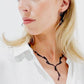 Sweet Ivy V Lariat Necklace and Earrings handcrafted in Black Verdasil® | Verdalure - Designs That Elevate | Sustainable Fashion Jewelry |  KADEN & KAI®