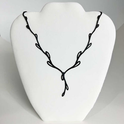 Sweet Ivy V Lariat Necklace handcrafted in White Verdasil® | Verdalure - Designs That Elevate | Sustainable Fashion Jewelry |  KADEN & KAI®