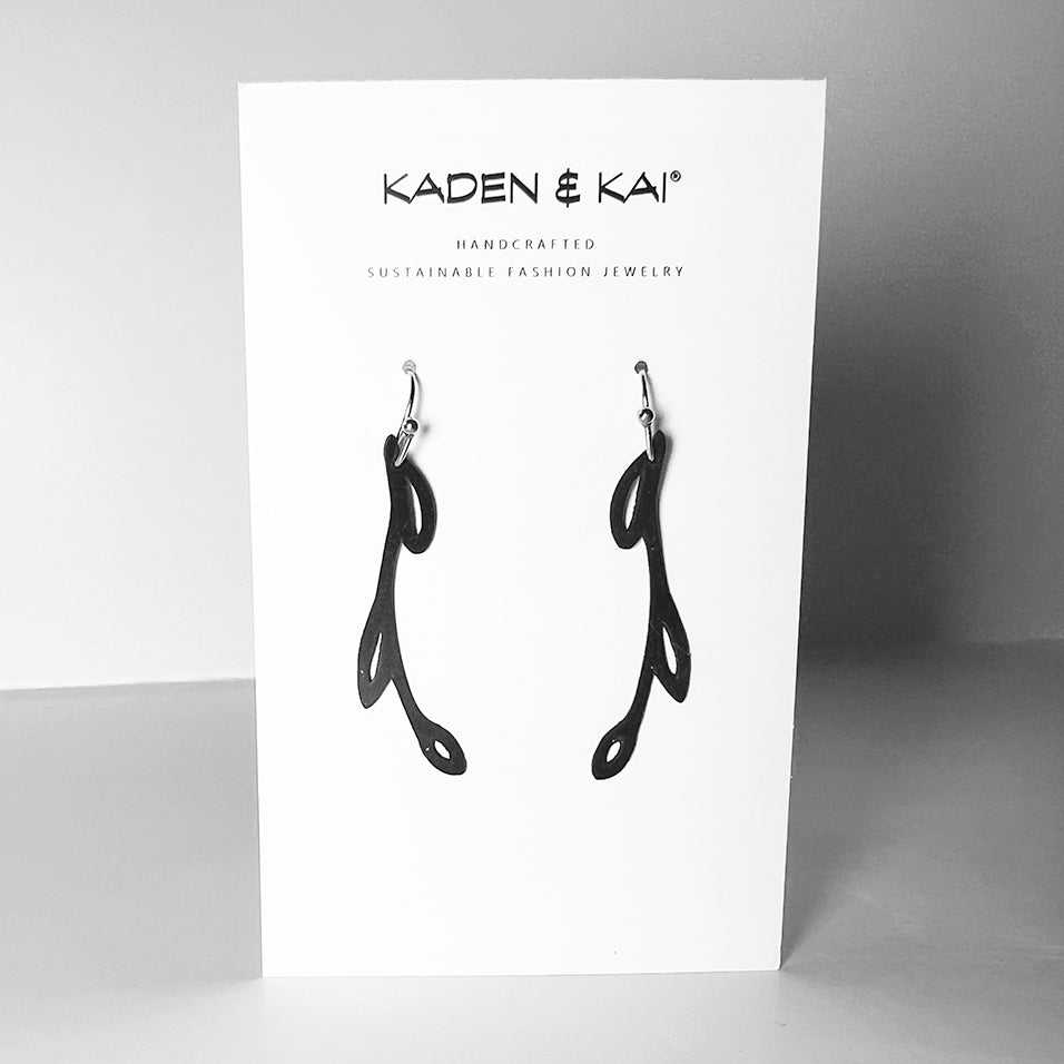 Sweet Ivy Earrings handcrafted in Black Verdasil® | Verdari - Designed for Motion | Sustainable Fashion Jewelry |  KADEN & KAI®