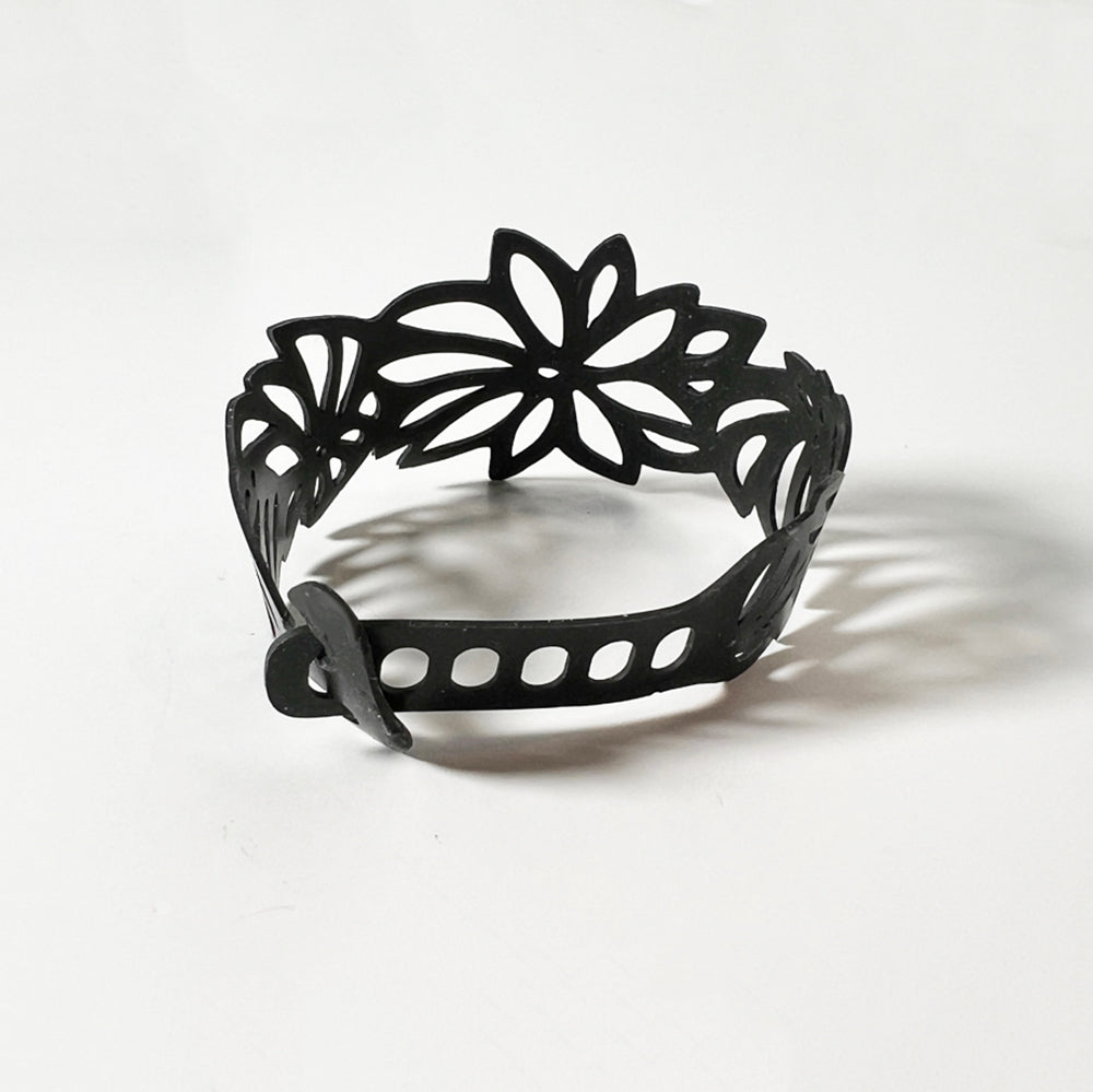 Tropical Flower Bracelet handcrafted in Black Verdasil® | Verdari Performance Jewelry |  KADEN & KAI®