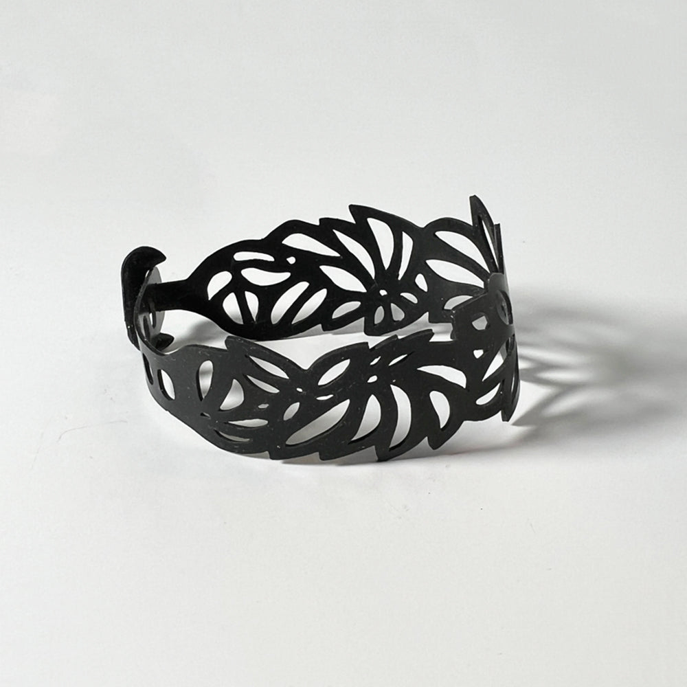 Tropical Flower Bracelet handcrafted in Black Verdasil® | Verdari Performance Jewelry |  KADEN & KAI®